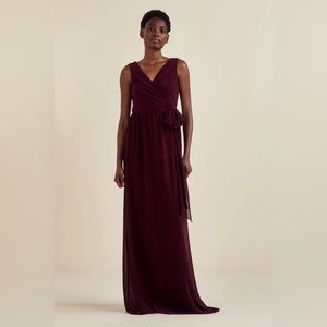 Amsale Madeline dress in ruby